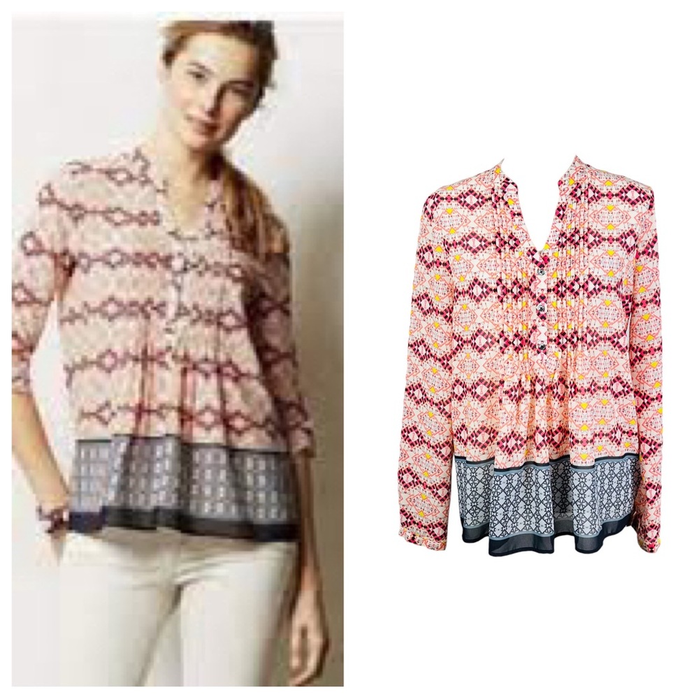 HD In Paris Kaveri Mixed Print Boho Top.